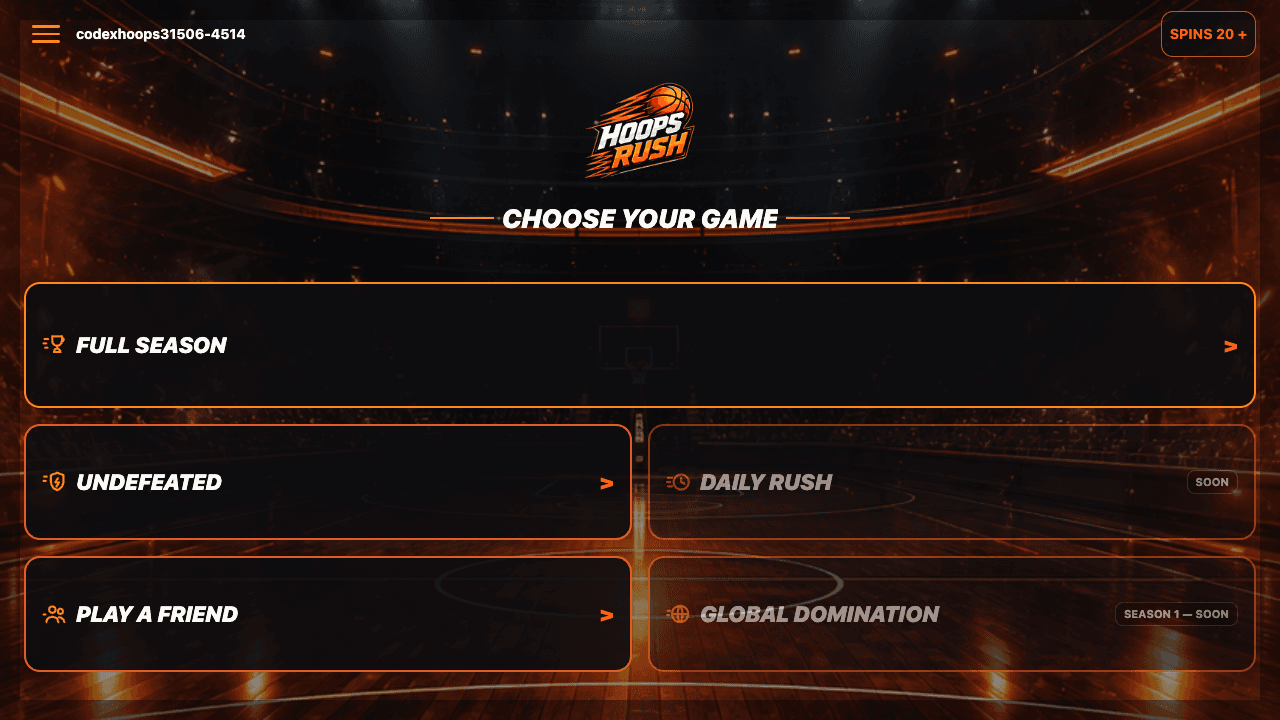 Hoops Rush screen